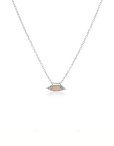 Rose Quartz Silver Amer Necklace