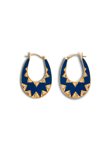 Navy & Mint Starly Gold Earrings