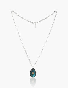 Labradorite and Citrine Silver Necklace