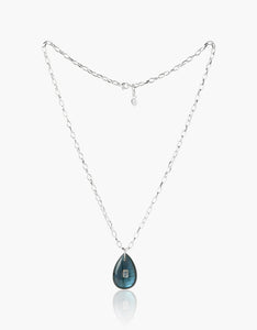 Labradorite and Blue Topaz Silver Necklace