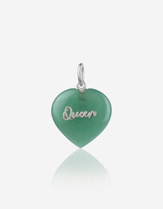 Green Aventurine Silver Heart Pendant
