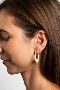 Navy & Mint Starly Gold Earrings