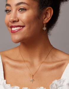 Asteria Iolite Gold Earrings