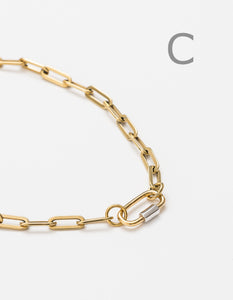 Gold Long Loop Chain Long/Short - combo clasp