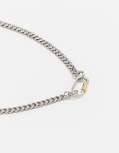 Slim Curb Silver Chain Long/Short - combo clasp