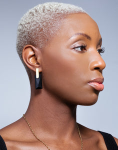 Black Onyx Gold Long Earrings | Exotic Gemstone Jewellery | Cathy Pope