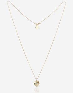 Aquamarine Gold Heart Necklace