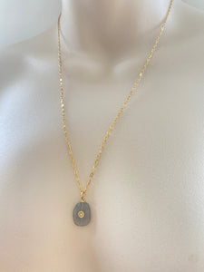 Grey Quartz Gold Necklace