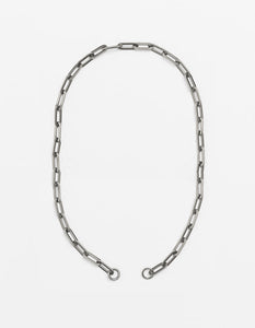 Silver Long Loop Necklace Long/Short Plain (no clasp)