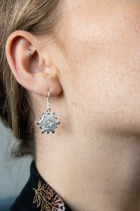 Boho Diamond Silver Earrings