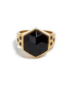 onyx, onyx ring, gold onyx ring, gold ring, jacinda ring, nz design, cathy pope jewellery