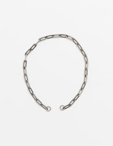 Silver Long Loop Necklace Long/Short Plain (no clasp)