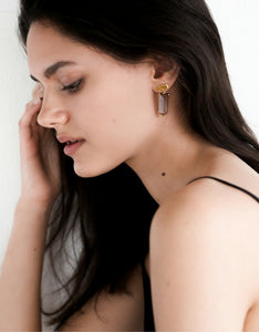 smokey quartz earrings, earrings, drop earrings, art deco earrings