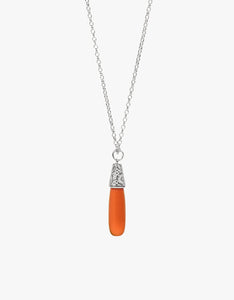 Carnelian Engraved Silver Necklace