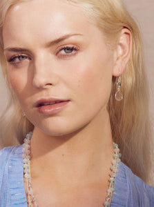 Blue Topaz and Rose Quartz Silver Earrings