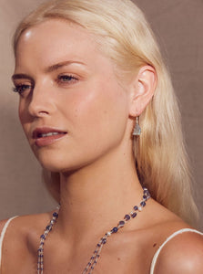 Labradorite Silver Angle Earrings