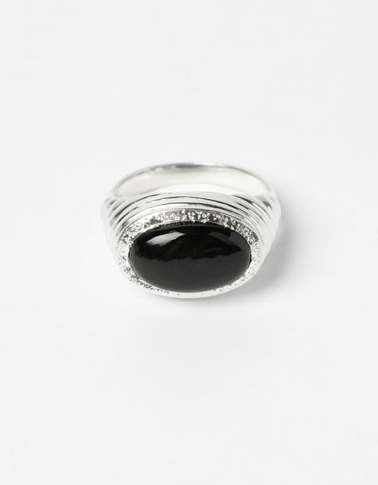Native Noir Black Onyx Silver Ring