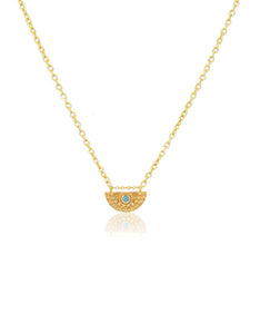 Turquoise Dharma Gold Necklace