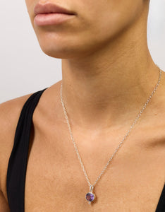 MODA Amethyst Silver Necklace