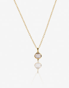 MODA Rose Quartz Gold Necklace