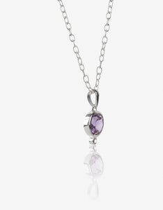 MODA Amethyst Silver Necklace