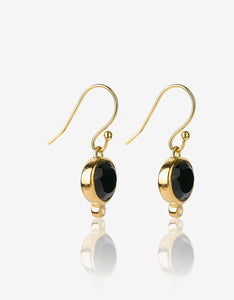 MODA Onyx Drop Gold Earrings