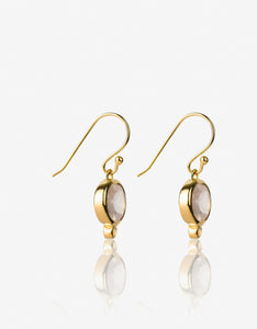 MODA Rose Quartz Drop Gold Earrings
