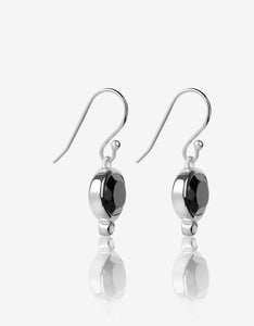 MODA Onyx Drop Silver Earrings