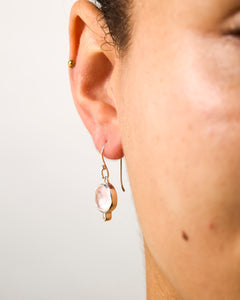 MODA Rose Quartz Drop Silver Earrings