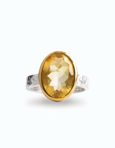 Citrine Oracle Gold & Silver Ring