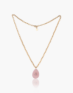 Rose Quartz and Amethyst Gold Necklace