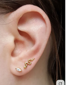 Gold Snake Flat Back Stud