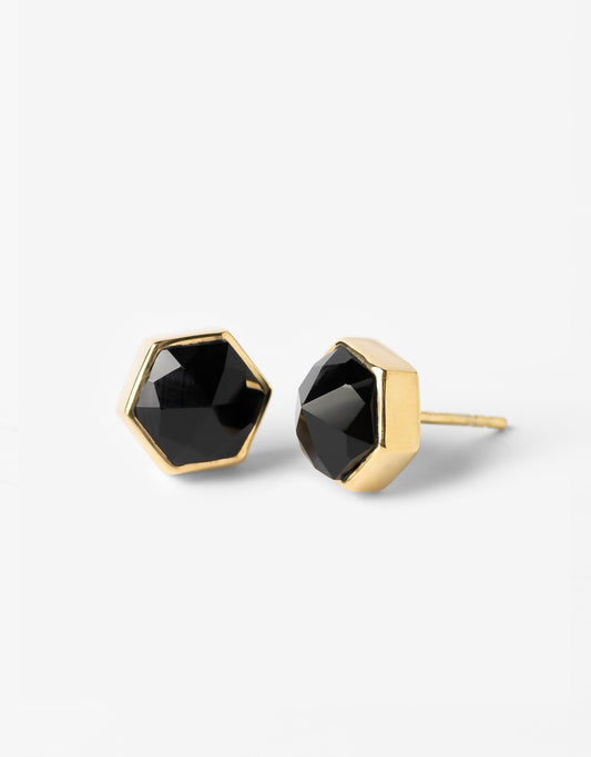 Onyx Gold Studs
