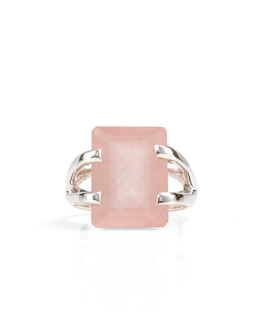 Rose Quartz Amalfi Silver Ring