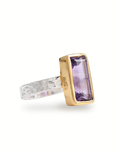 Amethyst Oracle Gold & Silver Ring