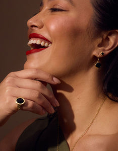 MODA Onyx Gold Studs