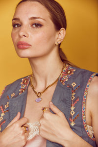 Amethyst Gold Lips Amulet