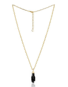 Onyx Gold Hand Necklace