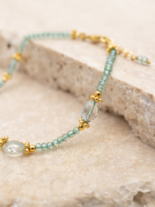 Green Amethyst Gold Bracelet