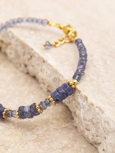 Tanzanite & Iolite Gold Bracelet