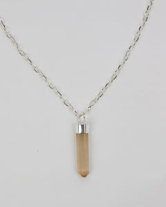 Crystal Quartz Silver Pendant Necklace