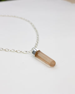 Crystal Quartz Silver Pendant Necklace