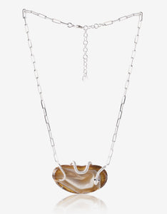 Snake Silver Agate Necklace