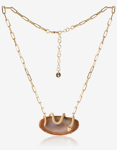 Snake Gold Agate Necklace