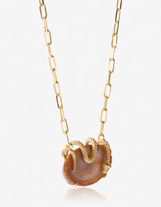 Snake Gold Agate Necklace