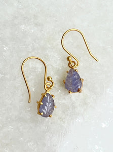 Sapphire Gold Earrings Claw Setting