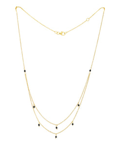 Onyx Chandalier Gold Necklace