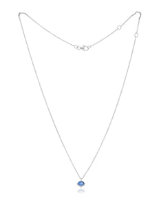 Blue Chalcedony Silver Oval Necklace