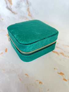 Emerald Velvet Trinket Box - small