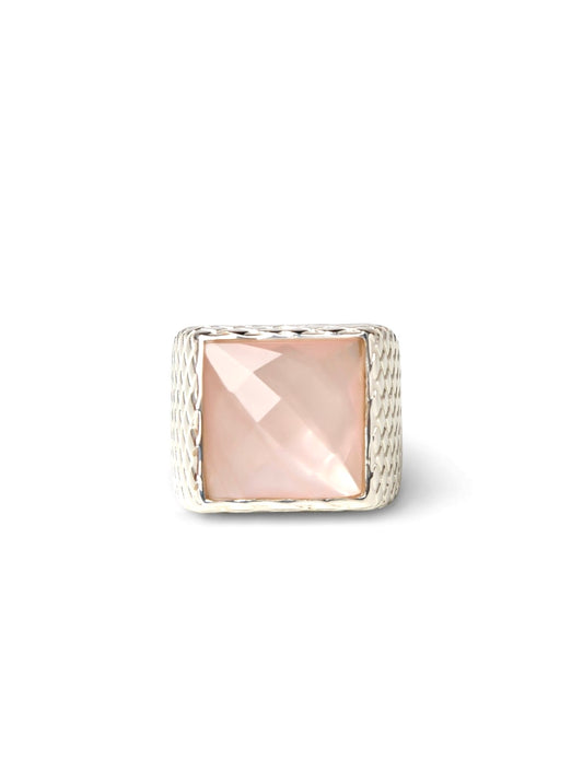 Rose Quartz Glimmer Silver Ring